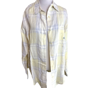 Polo Ralph Lauren Halpern Yellow Plaid Linen Shirt Large